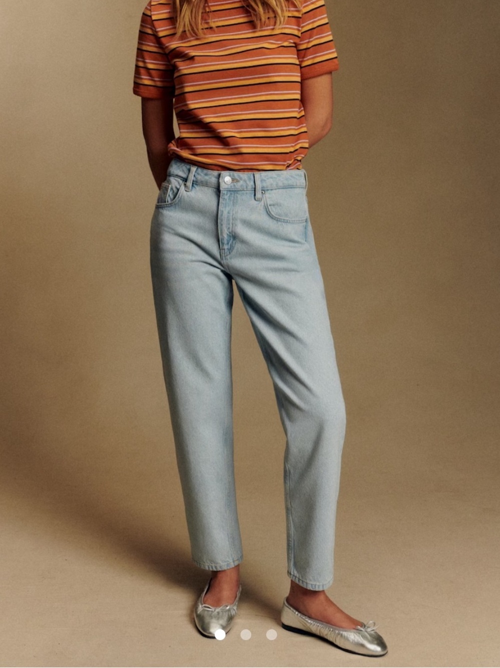 Sézane Light Blue High-Rise Straight Jeans